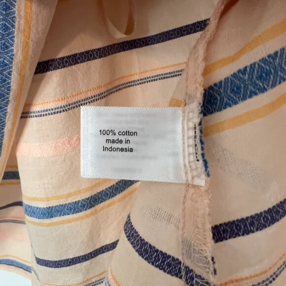 NWT Lane Bryant Top Peach Striped Cotton Ruffle Neck Lace Trim 18/20 1X 2X - Picture 5 of 6